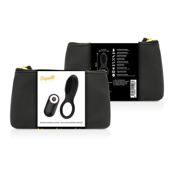 COQUETTE CHIC DESIRE - COCK RING REMOTE CONTROL RECHARGEABLE BLACK/ GOLD - Afbeelding 2