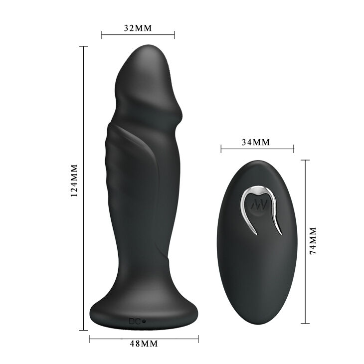 MR PLAY - ANAL PLUG WITH VIBRATION BLACK REMOTE CONTROL - Afbeelding 7