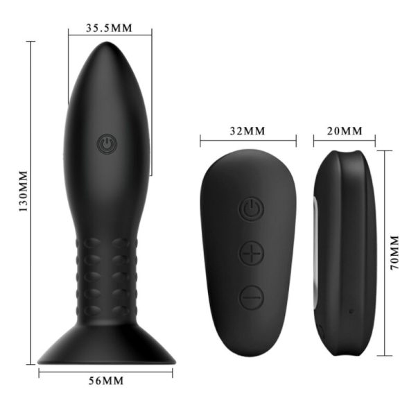 MR PLAY - PLUG WITH BLACK ROTATING BALLS REMOTE CONTROL - Afbeelding 5