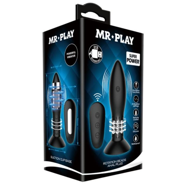 MR PLAY - PLUG WITH BLACK ROTATING BALLS REMOTE CONTROL - Afbeelding 7