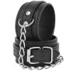DARKNESS - BLACK TEXTURED LEATHER HANDCUFFS - Afbeelding 2