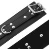 DARKNESS - BLACK LEATHER HANDCUFFS - Afbeelding 4