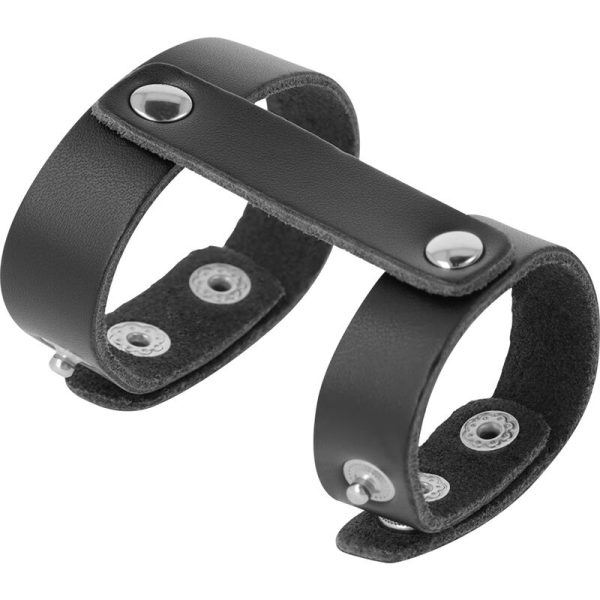DARKNESS - LEATHER ADJUSTABLE PENIS AND TESTICLE RING - Afbeelding 2
