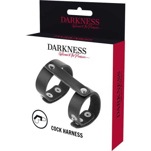 DARKNESS - LEATHER ADJUSTABLE PENIS AND TESTICLE RING - Afbeelding 5