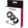 DARKNESS - ADJUSTABLE LEATHER DOUBLE PENIS AND TESTICLE RING - Afbeelding 5