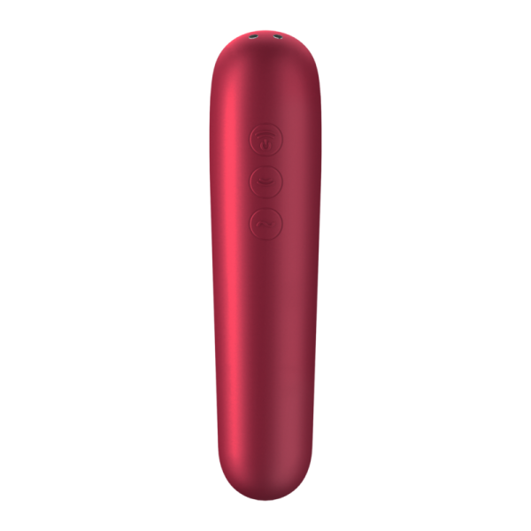 SATISFYER - DUAL LOVE VIBRATOR AND SUCTIONER WITH PULSED AIR RED - Afbeelding 3