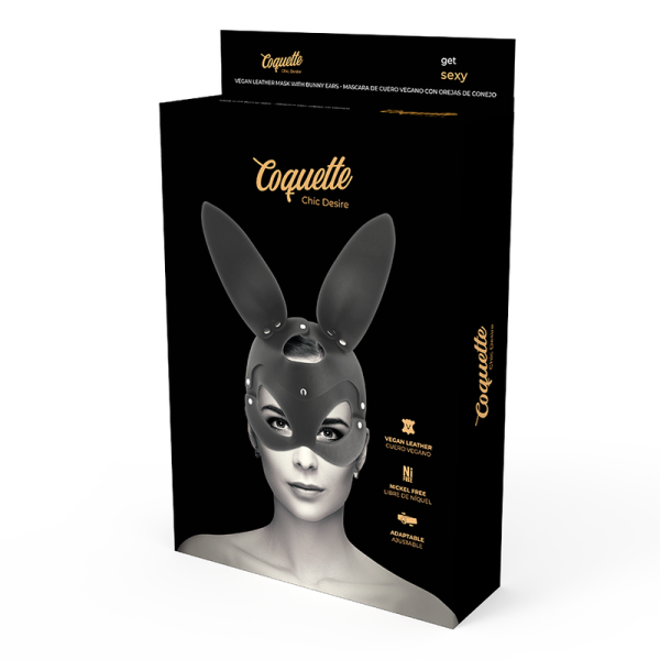 COQUETTE CHIC DESIRE - VEGAN LEATHER MASK WITH BUNNY EARS - Afbeelding 5