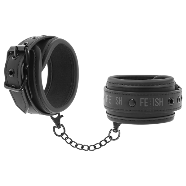 FETISH SUBMISSIVE - VEGAN LEATHER HANDCUFFS WITH NOPRENE LINING - Afbeelding 2