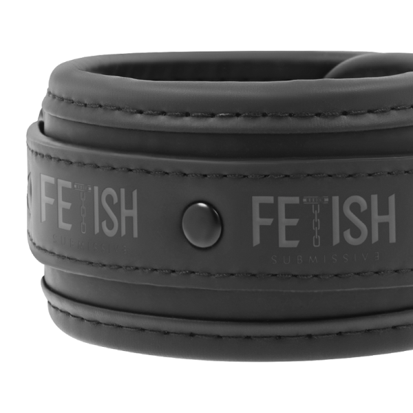 FETISH SUBMISSIVE - VEGAN LEATHER HANDCUFFS WITH NOPRENE LINING - Afbeelding 3