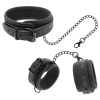 FETISH SUBMISSIVE - VEGAN LEATHER NECKLACE AND HANDCUFFS WITH NOPRENE LINING - Afbeelding 2