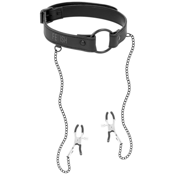 FETISH SUBMISSIVE - GAG RING WITH NIPPLE CLAMPS - Afbeelding 2