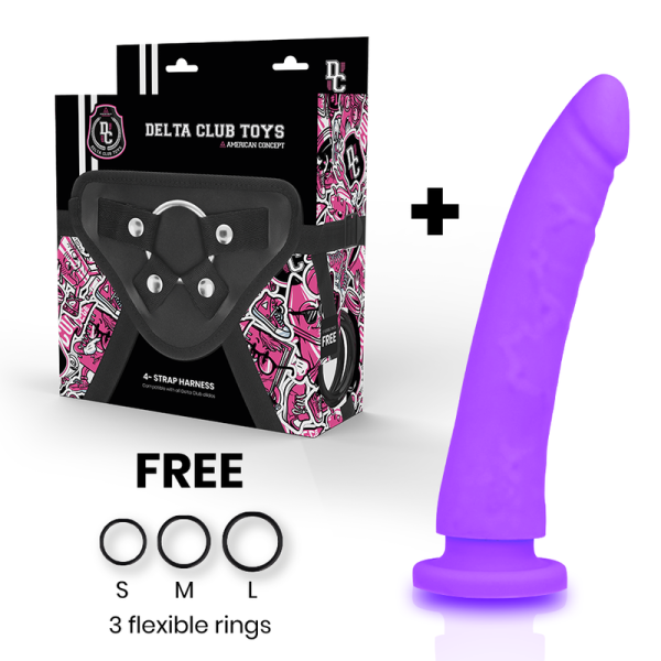 DELTA CLUB - TOYS ARNES + DONG PURPLE SILICONE 20 CM -O- 4 CM - Afbeelding 2