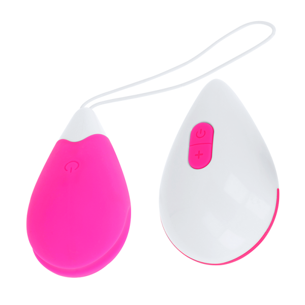 OHMAMA - TEXTURED VIBRATING EGG 10 MODES PINK AND WHITE - Afbeelding 2