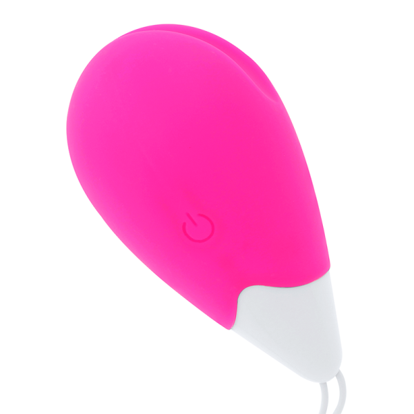 OHMAMA - TEXTURED VIBRATING EGG 10 MODES PINK AND WHITE - Afbeelding 3