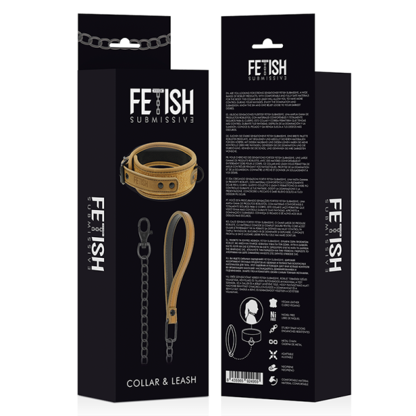 FETISH SUBMISSIVE ORIGEN - NEOPRENE LINED NECKLACE WITH CHAIN - Afbeelding 4