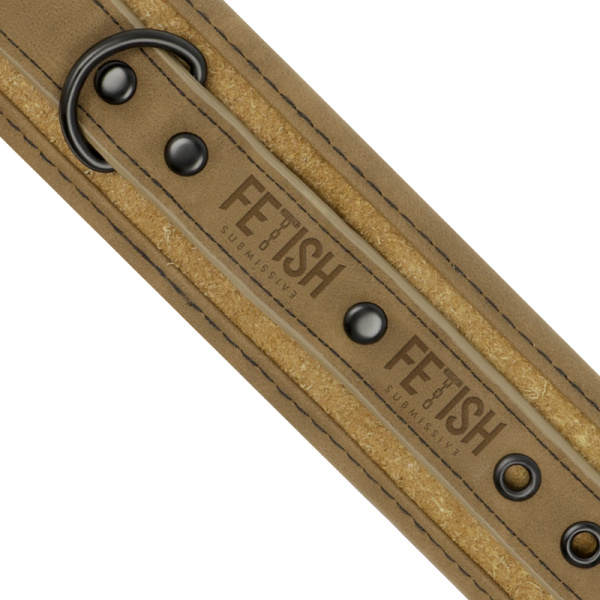 FETISH SUBMISSIVE ORIGEN - VEGAN LEATHER HANDCUFFS WITH NEOPRENE LINING - Afbeelding 4