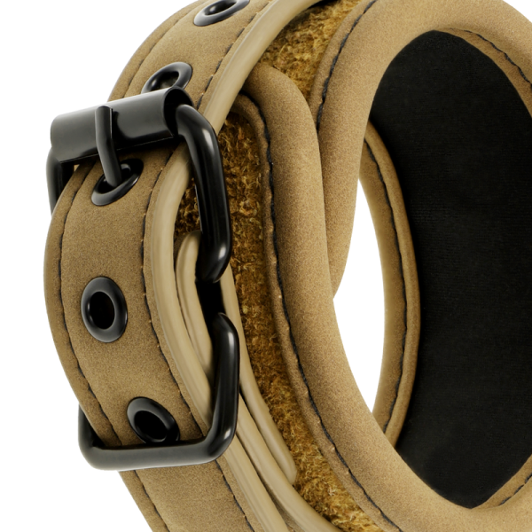 FETISH SUBMISSIVE ORIGEN - VEGAN LEATHER HANDCUFFS WITH NEOPRENE LINING - Afbeelding 3