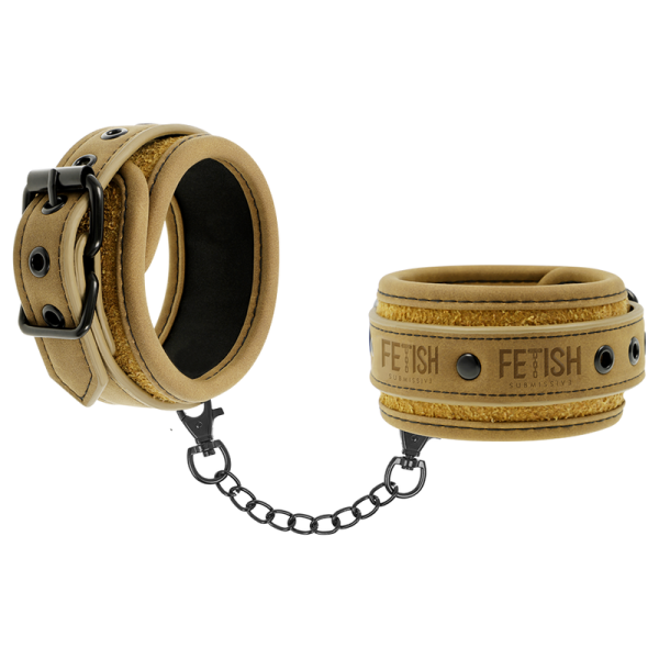 FETISH SUBMISSIVE ORIGEN - VEGAN LEATHER HANDCUFFS WITH NEOPRENE LINING - Afbeelding 2