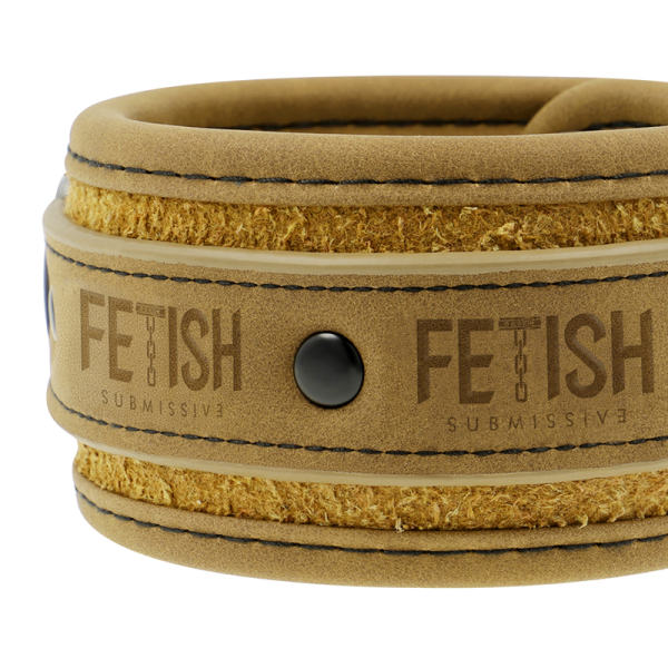 FETISH SUBMISSIVE ORIGEN - VEGAN LEATHER HANDCUFFS WITH NEOPRENE LINING - Afbeelding 7