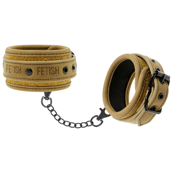 FETISH SUBMISSIVE ORIGEN - VEGAN LEATHER ANKLE CUFFS WITH NEOPRENE LINING - Afbeelding 2