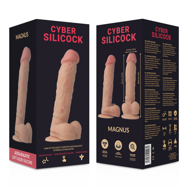 CYBER SILICOCK - ULTRA REALISTIC SOFT LIQUID SILICONE DONG 20.5 CM -O- 4.1 CM - Afbeelding 7