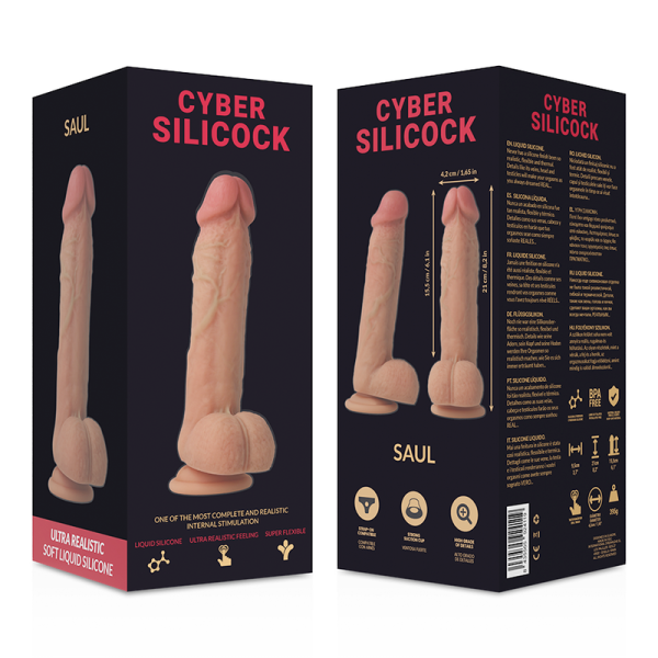 CYBER SILICOCK - STRAP-ON SAUL LIQUID SILICONE WITH 3 RINGS FREE 15.5 CM -O- 4.2 CM - Afbeelding 8