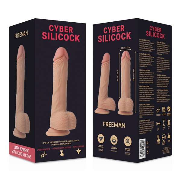 CYBER SILICOCK - STRAP-ON FREEMAN LIQUID SILICONE WITH 3 RINGS FREE 20 CM -O- 3.8 CM - Afbeelding 8