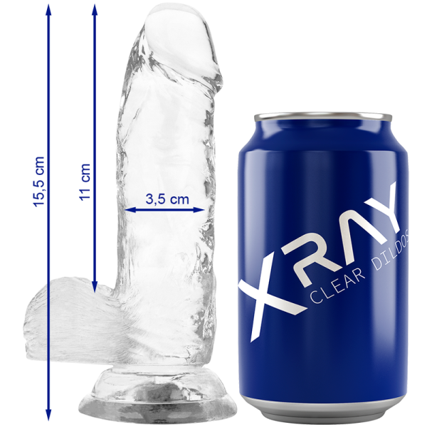 X RAY - HARNESS + CLEAR COCK WITH BALLS 15.5 CM -O- 3.5 CM - Afbeelding 3