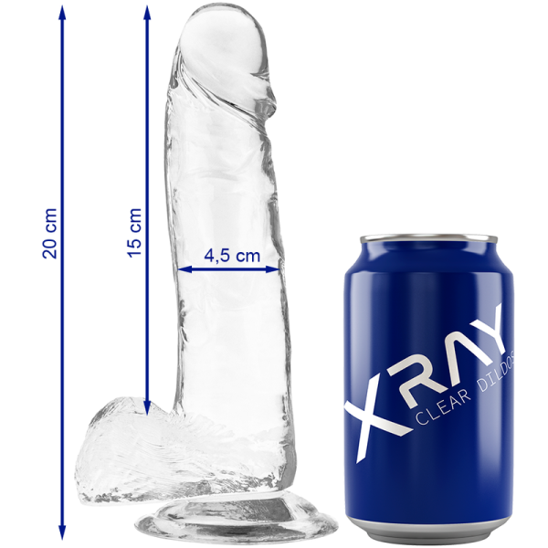 X RAY - HARNESS + CLEAR COCK WITH BALLS 20 CM -O- 4.5 CM - Afbeelding 6