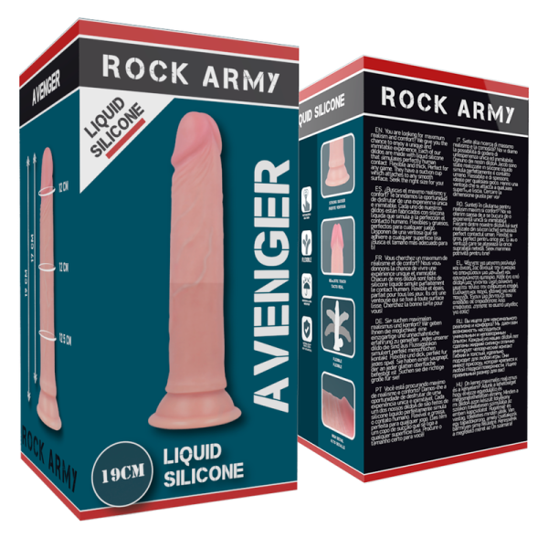 ROCKARMY - HARNESS + LIQUID SILICONE DILDO PREMIUM AVENGER 19 CM -O- 3.98 CM - Afbeelding 7