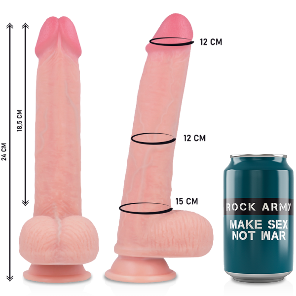 ROCKARMY - ARN S + LIQUID SILICONE DILDO PREMIUM KINGCOBRA 24 CM -O- 4.77 CM - Afbeelding 3