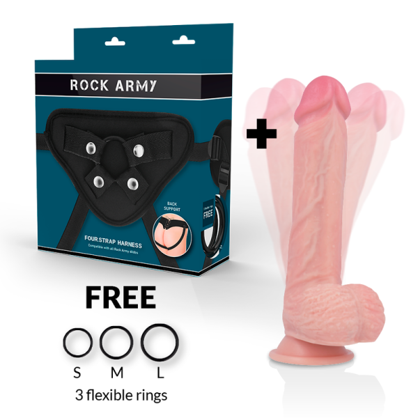 ROCKARMY - HARNESS + HAWK ROTATOR AND VIBRATOR 22 CM -O- 4.6 CM - Afbeelding 2