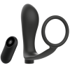 ADDICTED TOYS - PENIS RING WITH REMOTE CONTROL ANAL PLUG BLACK RECHARGEABLE - Afbeelding 2